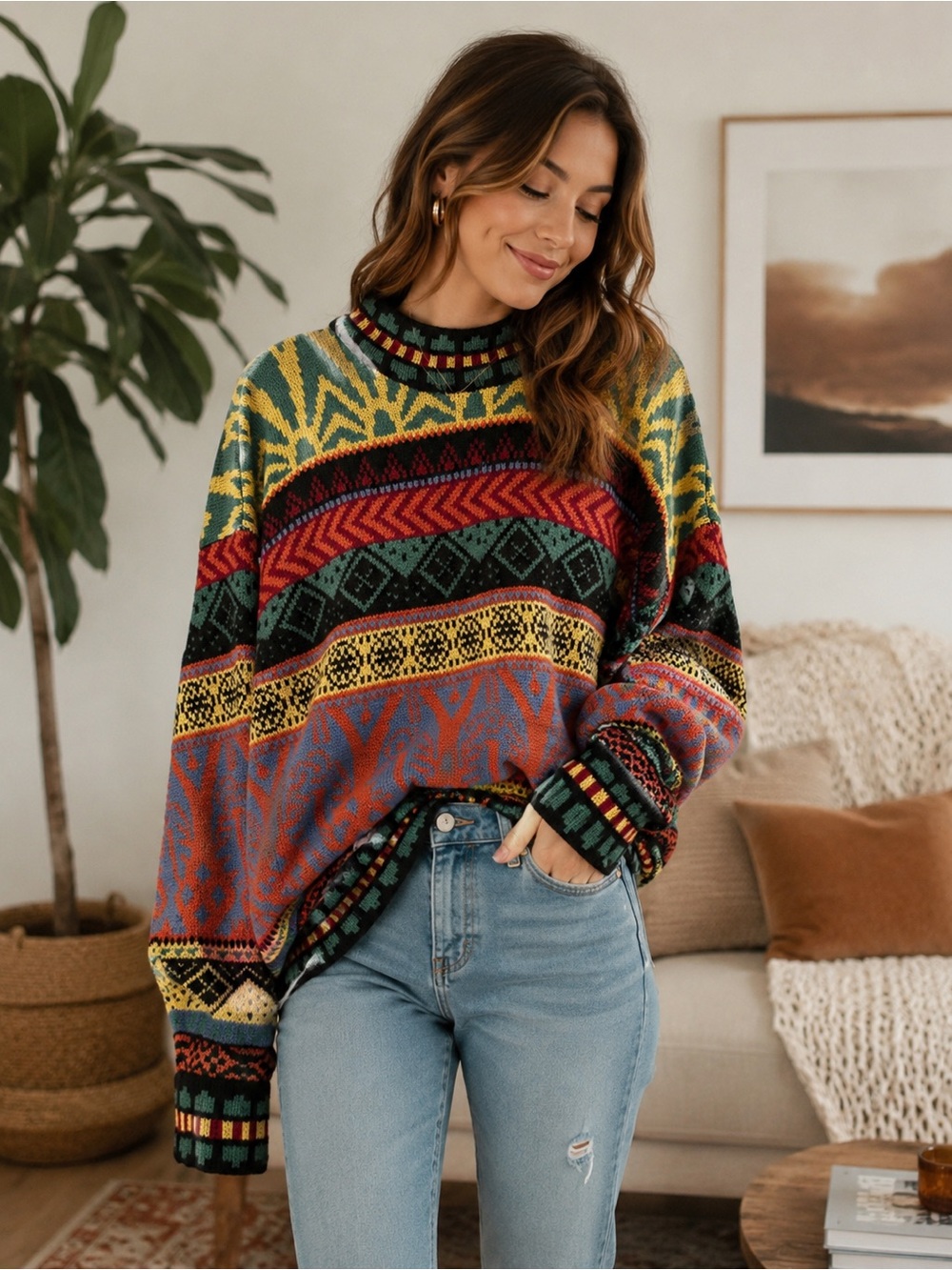 ✨Vintage 1980’s French Connection Pure Wool Pull Over - size XL✨